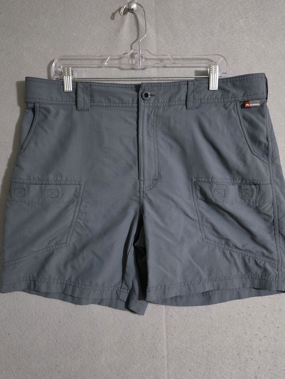 Simms Mens 7" Blue High Water Cargo Fishing Shorts Size Large
